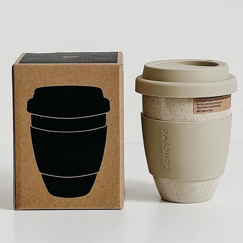 Gencywe Ceramic Travel Mugs with Silicone Lids, 15 oz Portable Coffee Mug Travel Unique To Go Mug, Reusable Coffee Cups with Non-Slip Sleeve, Cappuccino,Tea,Latte,Iced Coffee Cups, Dishwasher Safe - Image 1